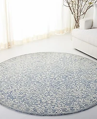 Lauren Ralph Lauren Olivier LRL6935M Blue and Ivory 5' X 5' Round Area Rug