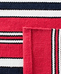 Lauren Ralph Lauren Leopold Stripe LRL2462E Red 4' X 6' Outdoor Area Rug