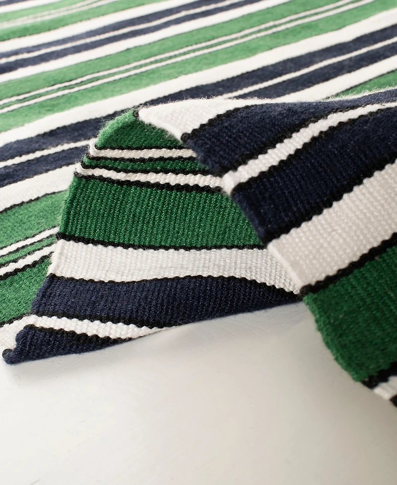 Lauren Ralph Lauren Leopold Stripe LRL2462K Green 4' X 6' Outdoor Area Rug