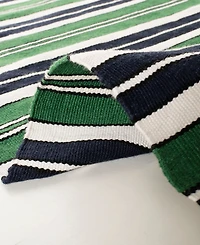 Lauren Ralph Lauren Leopold Stripe LRL2462K Green 4' X 6' Outdoor Area Rug