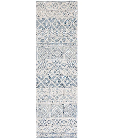 Lauren Ralph Lauren Theresa LRL6650A Ivory and Blue 2'3" X 8' Runner Area Rug