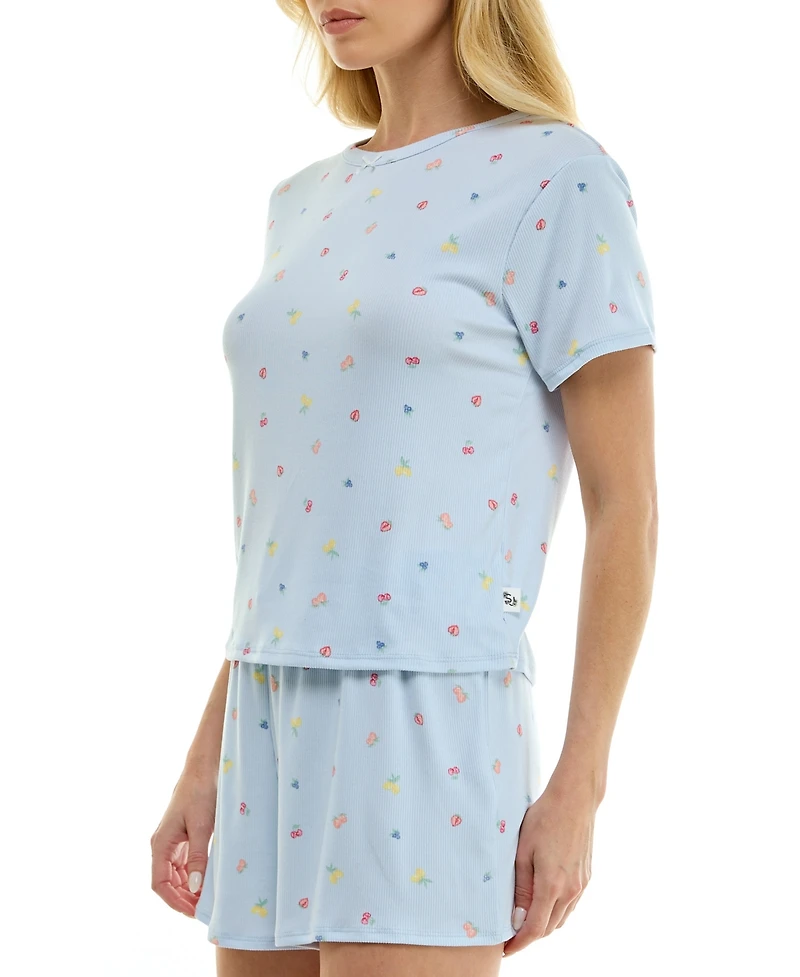 Sincerely Jules Women's Short-Sleeve T-Shirt and Pull-On Shorts, 2-Piece Set