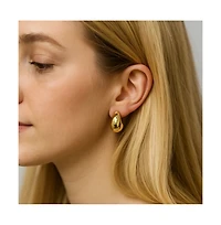 Dloria Elena Bold Dome Huggie Hoop Earrings