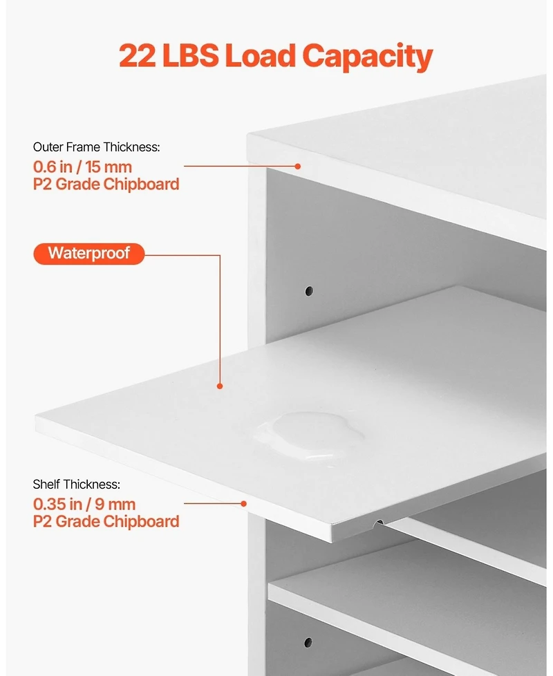 Sugfit 36 Compartment Wooden Literature Organizer Mailbox for Office Storage
