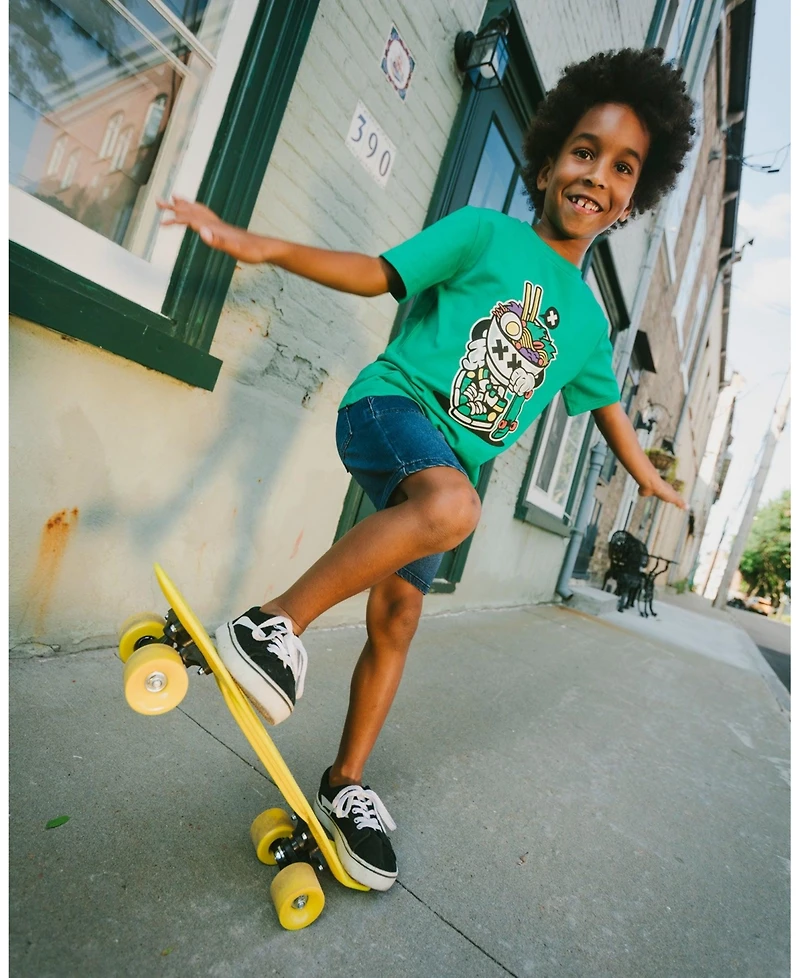 Deux par Deux Little Boys Cotton Jersey T-Shirt with Print.