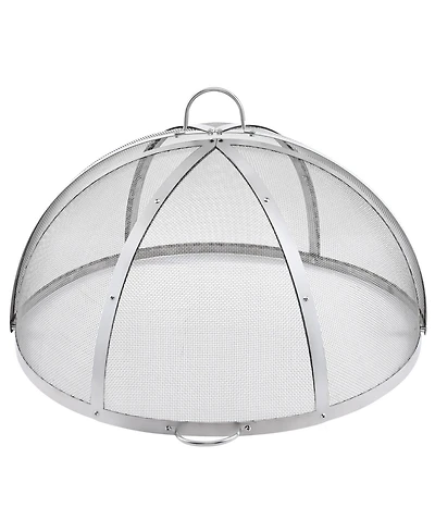 Sugift 36in Diameter Stainless Steel Firepit Spark Screen Lid Cover for Patio Fire Pits