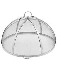 Sugift 36in Diameter Stainless Steel Firepit Spark Screen Lid Cover for Patio Fire Pits