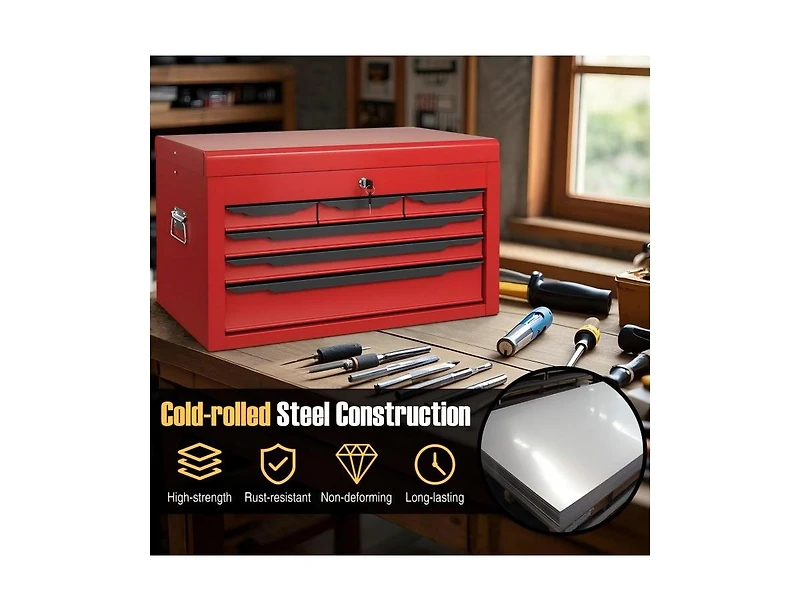 Sugift 24 Inch Tool Chest Case with 6 Drawers and Top Storage for Garage Repair Shop and Warehouse