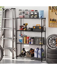 Sugift 4-Tier Metal Storage Shelving Unit with V-Shaped Wire Rack and 1000 Lbs Capacity