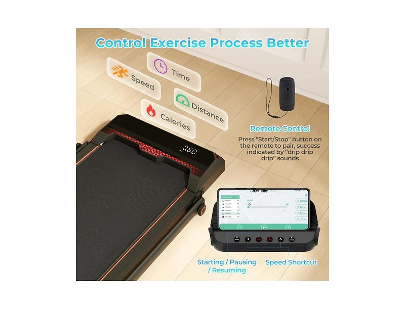Hongge 3-in-1 Folding Treadmill with Remote Control and Led Display