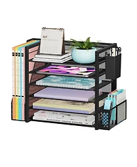 Gnuadz 6 Tier Desk File Organizer Letter Tray Pen Holder