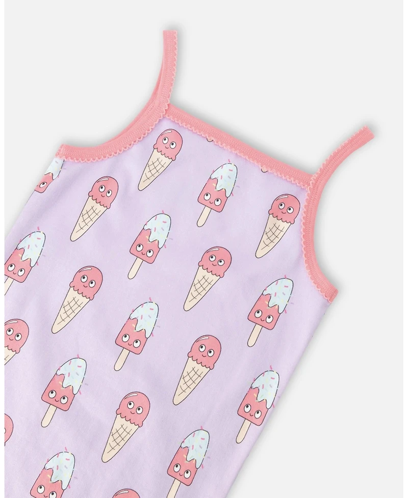 Deux par Deux Little Girls Cotton Two-Piece Pyjama Set Printed Ice Creams