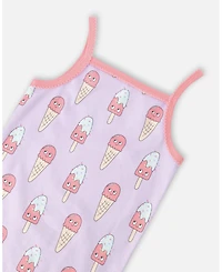 Deux par Deux Little Girls Cotton Two-Piece Pyjama Set Printed Ice Creams