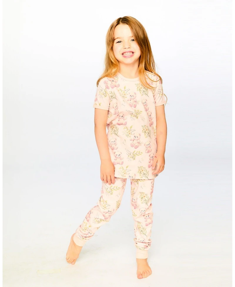 Deux par Deux Little Girls Cotton Two-Piece Pyjama Set Bear Print