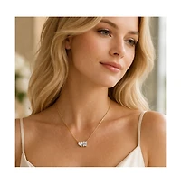 Dloria 2 ct. t.w. Toi et Moi Moissanite Necklace (Heart and Emerald-Cut, Color D, Fl Clarity) in Gold Vermeil