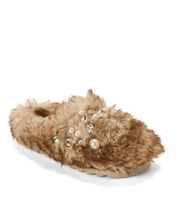 Dearfoams Women's Annabelle Pile Clog Slipper with Embellishment