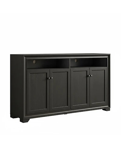 Yigii Sideboard Buffet Cabinet 4 Doors Open Shelf Adjustable Kitchen Coffee Bar Console Table Living Room Hallway