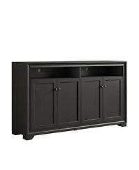 Yigii Sideboard Buffet Cabinet 4 Doors Open Shelf Adjustable Kitchen Coffee Bar Console Table Living Room Hallway