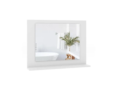 Slickblue 23.5x17.5 Inch Rectangle Bathroom Mirror with Wood Shelf