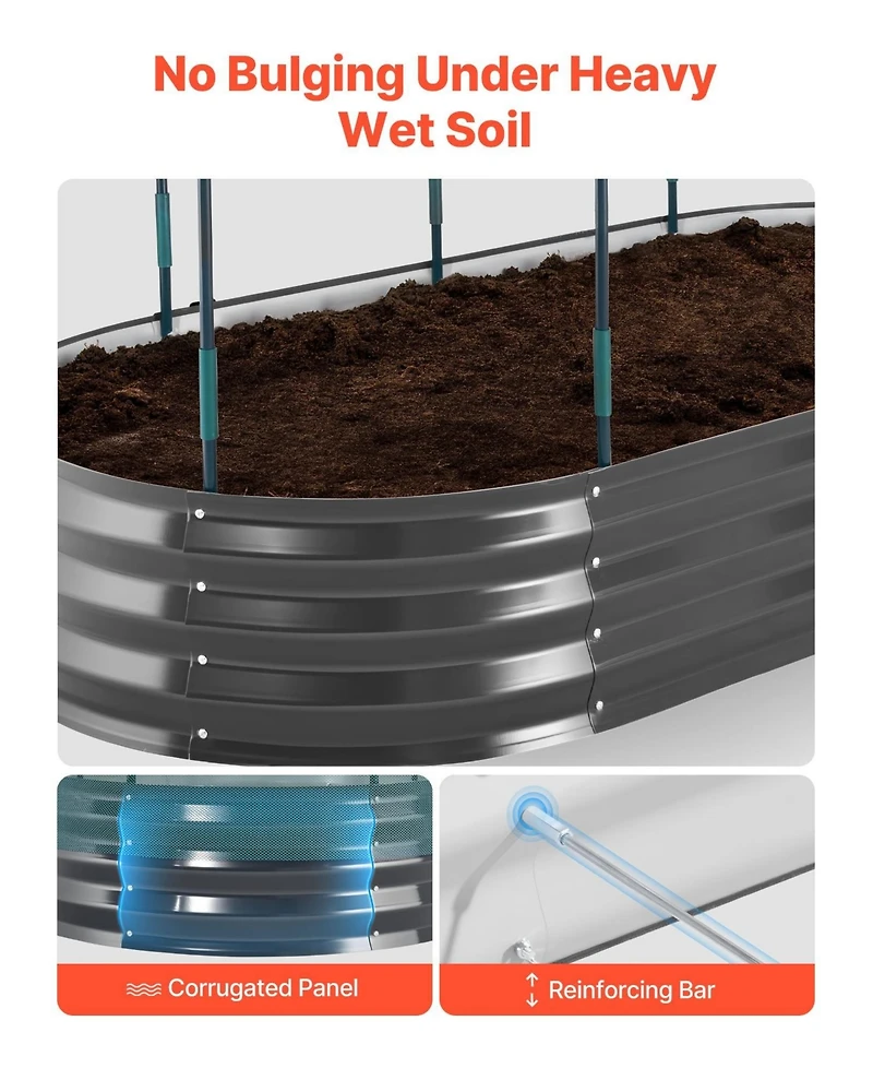 Sugift Galvanized Raised Garden Bed 6 x 3 x 1 ft with Self Watering System and Mesh Cover