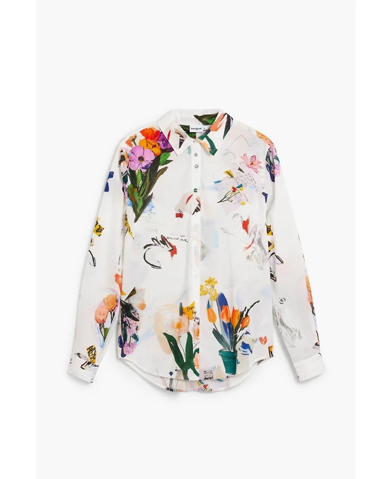Desigual Women's Shirt collage flowers