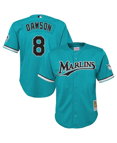 Mitchell & Ness Big Boys and Girls Andre Dawson Teal Florida Marlins Mesh Batting Practice Replica Jersey
