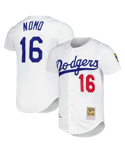 Mitchell & Ness Men's Hideo Nomo White Los Angeles Dodgers Cooperstown Collection Authentic Jersey