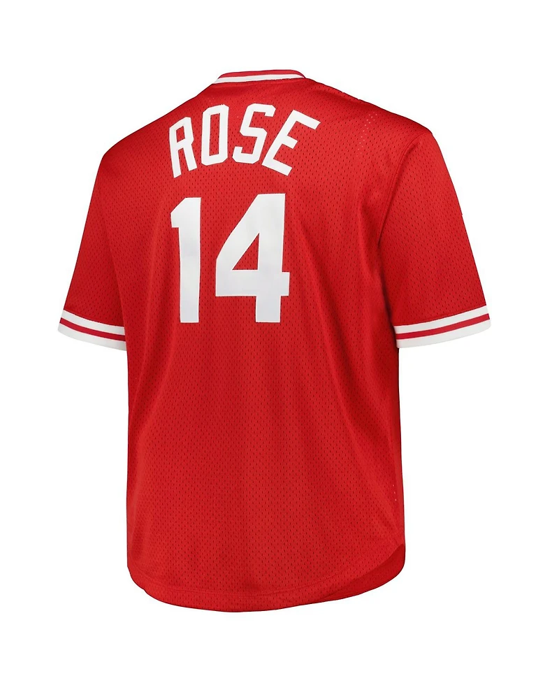 Mitchell & Ness Men's Pete Rose Red Cincinnati Reds 1984 Cooperstown Collection Mesh Pullover Jersey