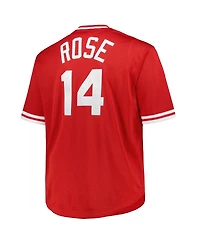 Mitchell & Ness Men's Pete Rose Red Cincinnati Reds 1984 Cooperstown Collection Mesh Pullover Jersey