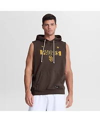 Nike Men's Brown San Diego Padres Authentic Collection Standard Issue Dri-fit Sleeveless Hoodie