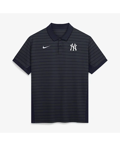Nike Men's Navy New York Yankees Authentic Collection Striped Victory Dri-fit Polo Shirt