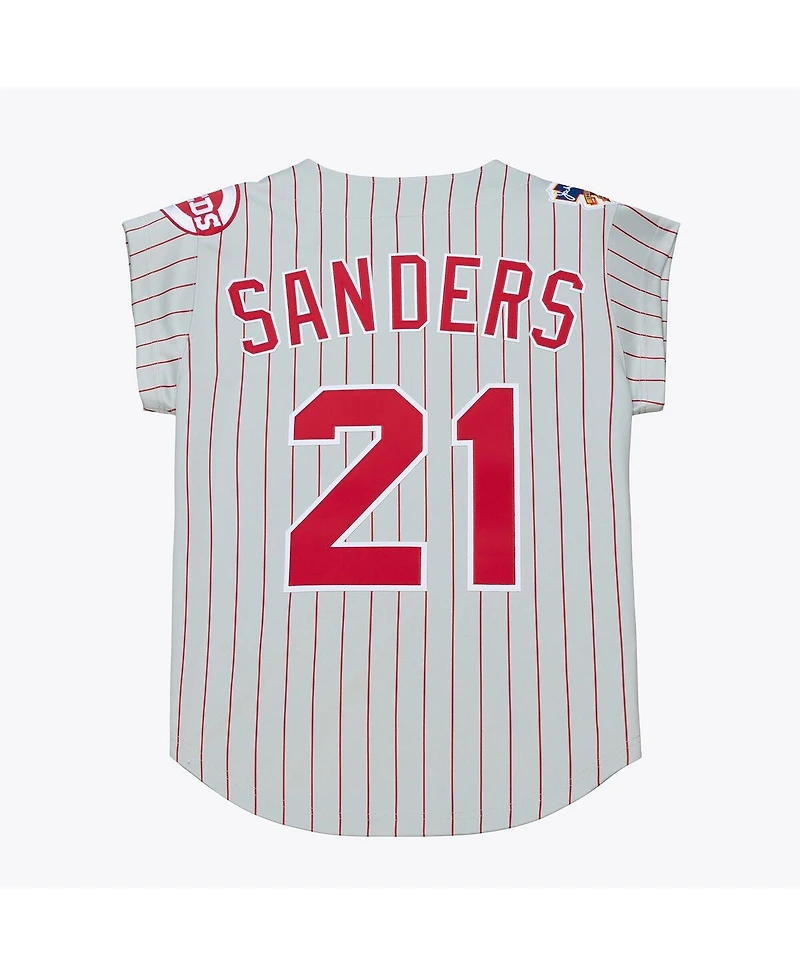 Mitchell & Ness Men's Deion Sanders Gray Cincinnati Reds 1997 Authentic Jersey