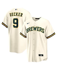 Nike Men's Bob Uecker Cream Milwaukee Brewers Home Retired Player Replica Jersey