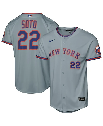 Nike Big Boys and Girls Juan Soto Gray New York Mets Road Stadium Player Jersey