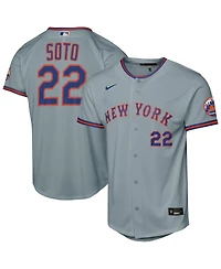 Nike Big Boys and Girls Juan Soto Gray New York Mets Road Stadium Player Jersey