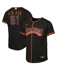 Nike Big Boys and Girls Jung Hoo Lee Black San Francisco Giants Alternate 2 Replica Jersey