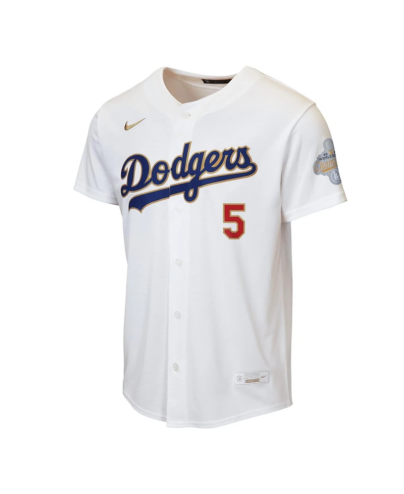 Nike Big Boys and Girls Freddie Freeman White Los Angeles Dodgers 2026 Gold Collection Home Replica Jersey