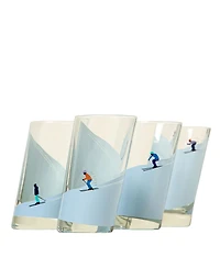 Uncommon Goods Sloping Ski Glasses, Set of 4