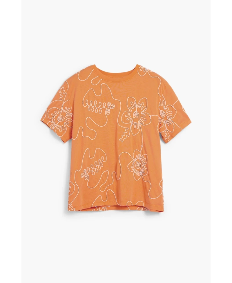 Desigual Women's Embroidered Flowers T-shirt