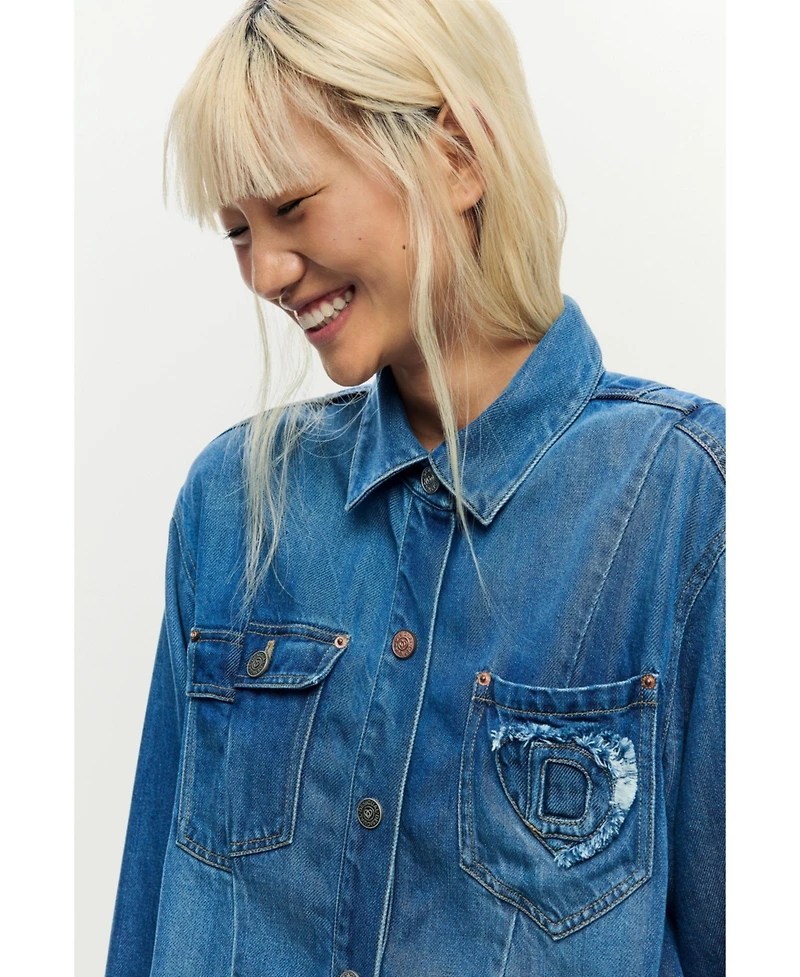 Desigual Women's Denim jacket logo