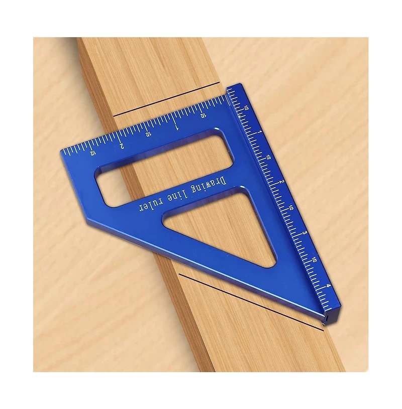 Gnuadz Imperial 3D Multi-Angle Measuring Ruler Aluminum Alloy Woodworking Square Protractor Miter Triangle Layout Tool Engineer Carpenter 003b