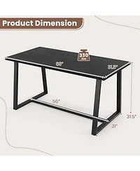 Slickblue Large Dining Table Metal Frame with Anti Slip Foot Pads