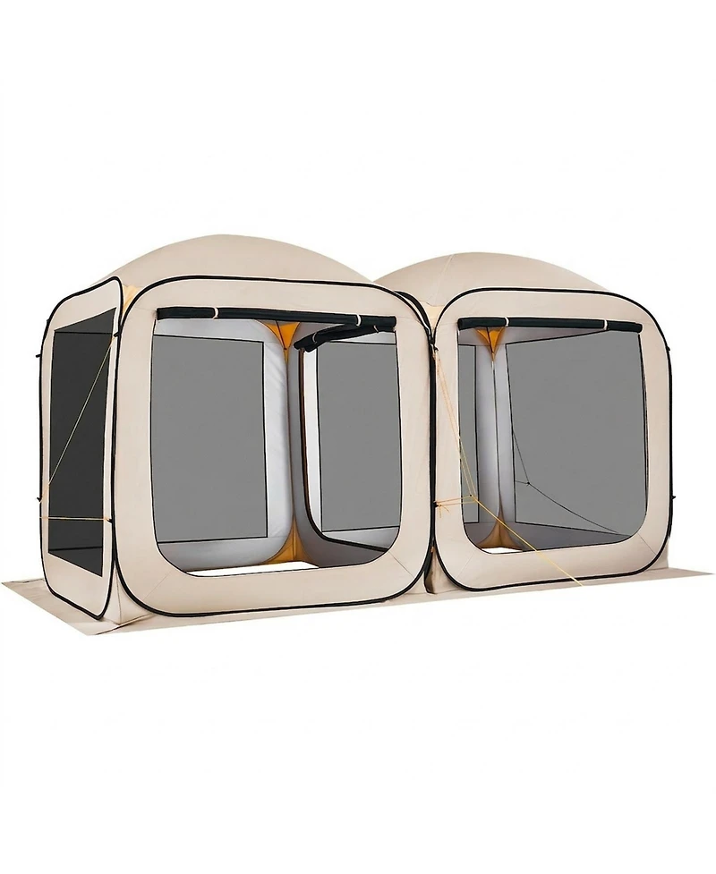 Sugift 2-in-1 Pop Up Screen House Tent 12 x 6 ft for Garden and Patio Use