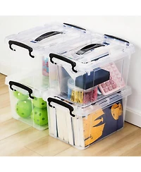 Gnuadz 4 pack 6 qt Storage Latch Box Stackable Container with Lid