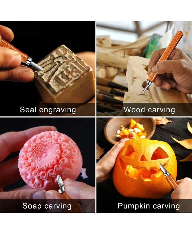 Gnuadz 20 pieces Wood Carving Set Carbon Steel Hand Tool Kit Diy Sculpture Carpenter Experts Beginners