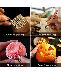 Gnuadz 20 pieces Wood Carving Set Carbon Steel Hand Tool Kit Diy Sculpture Carpenter Experts Beginners