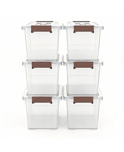 Gnuadz 6-pack 7 Qt Stackable Latch Storage Box with Handle