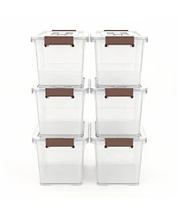Gnuadz 6-pack 7 Qt Stackable Latch Storage Box with Handle