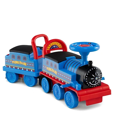 Slickblue Kids Ride On Train 6V 2 Seater Carriage Led Lights