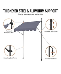 Sugift 59 x 47in Retractable Patio Awning Sunshade Shelter for Patio and Balcony
